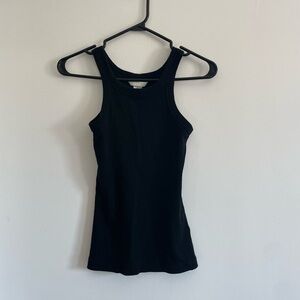H&M Black Ribbed Scoop Neck Tank Top